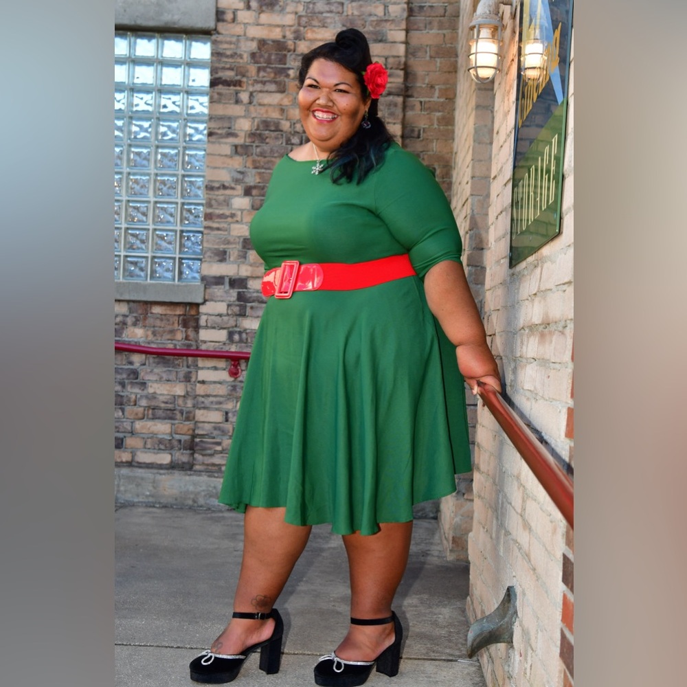 Unique Vintage Green Dress Plus Size 5X 26W